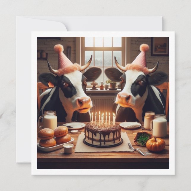 Moo, venha! Aniversário de vaca, convite para aniv (Frente)