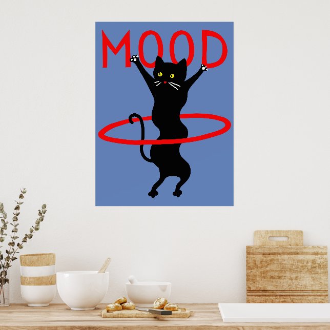 Mood cat | Funny & decorative Poster (Cozinha)