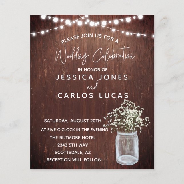 Mood Gypsophila Baby's Breath Mason Jar Budget (Frente)