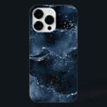 Moody Agate | Marinho Denim Steel Blue Faux Glitte<br><div class="desc">O grunge dos anos 90 inspirou uma pedra agata escura e sofisticada, marmoreada, de cor aquática, num tom profundo de joia, com folha metálica falsa e veias brilhantes, numa rica e dramática espiral de fluidos abstrato e veias brilhantes. Da coleção "Até a Morte nos Pede", este magnífico gradiente feminino pintado...</div>