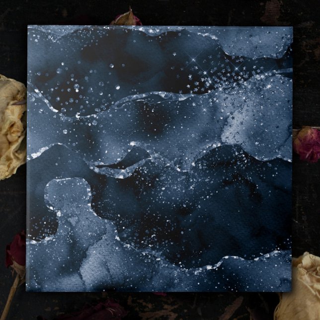 Moody Agate | Marinho Denim Steel Blue Faux Glitte (Criador carregado)