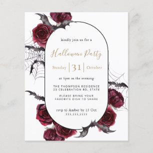 Moody Arch Floral Burgundy Festa de Halloween Conv