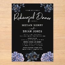 Moody Black Rose Classic Wedding Rehearsal Dinner