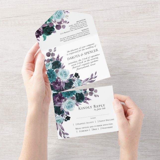 Moody Boho | Árvore Floral Escura-Teal e Roxa (Tearaway)