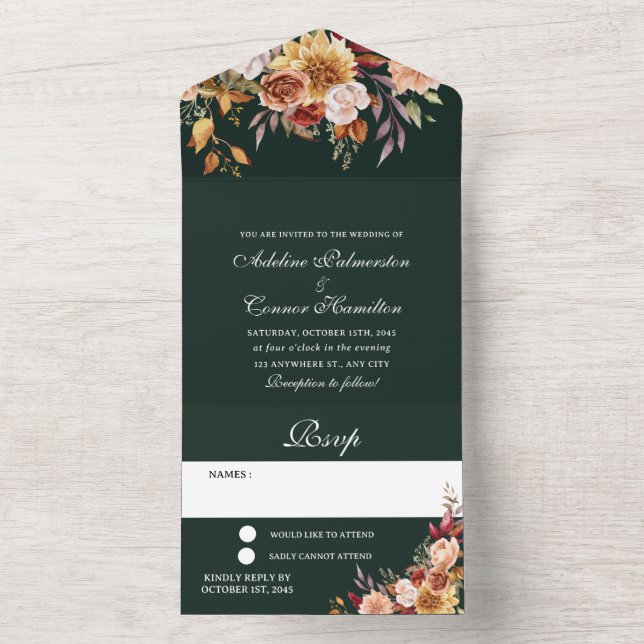 Moody Casamento outono Emerald Green (Interno)