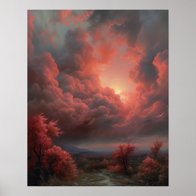 Moody Clouds Art Impressão Poster (Frente)