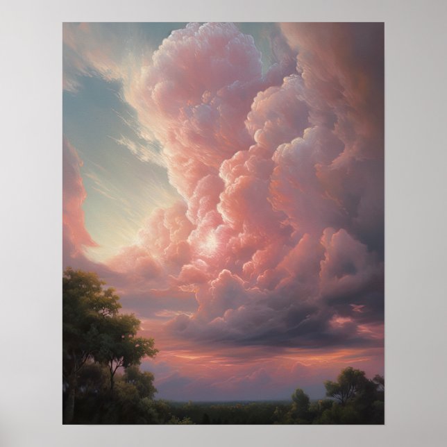Moody Clouds Art Impressão Poster (Frente)