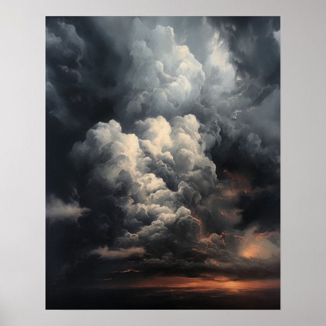 Moody Clouds Art Impressão Poster (Frente)