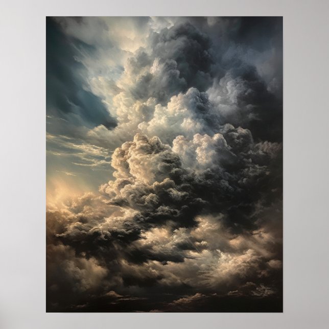 Moody Clouds Art Impressão Poster (Frente)