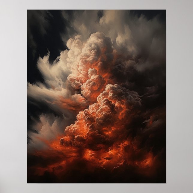 Moody Clouds Art Impressão Poster (Frente)