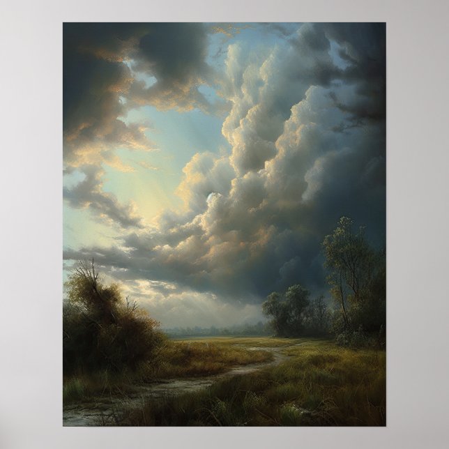 Moody Clouds Art Impressão Poster (Frente)