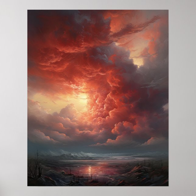 Moody Clouds Art Impressão Poster (Frente)