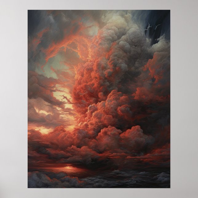 Moody Clouds Art Impressão Poster (Frente)