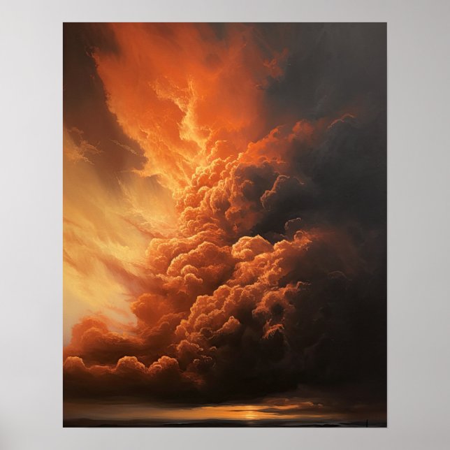 Moody Clouds Art Impressão Poster (Frente)