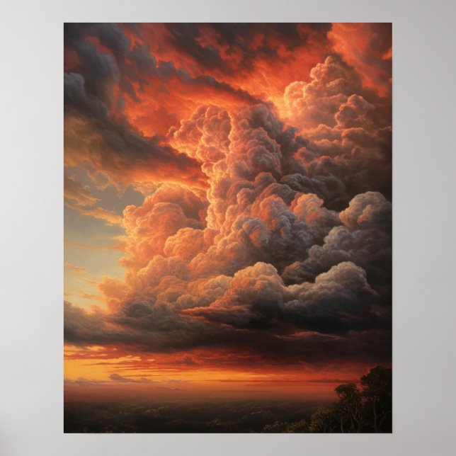 Moody Clouds Art Impressão Poster (Frente)