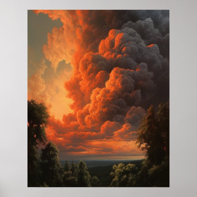 Moody Clouds Art Impressão Poster (Frente)