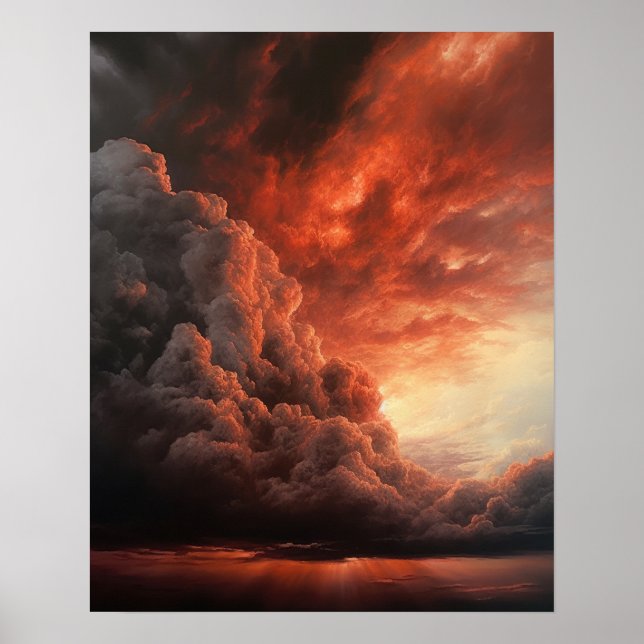 Moody Clouds Art Impressão Poster (Frente)