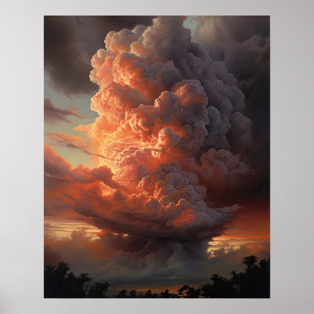 Moody Clouds Art Impressão Poster (Frente)