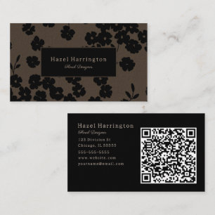 Moody Floral Código QR Cartão de visita Floral