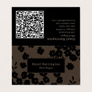 Moody Floral Código QR Dobrado Cartão de visita Fl