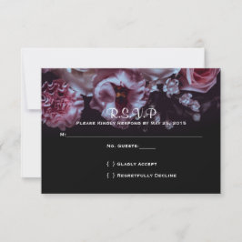 Moody Floral e Black Wedding RSVP