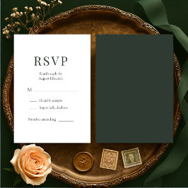 Moody Forest Green Wedding RSVP 