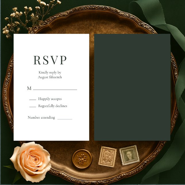 Moody Forest Green Wedding RSVP  (Criador carregado)