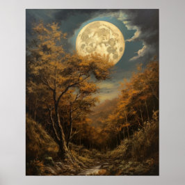 Moody Gothic Moon Art Impressão