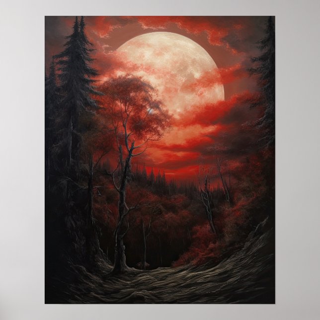 Moody Gothic Moon Art Impressão (Frente)