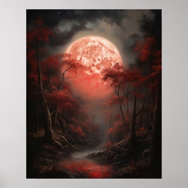 Moody Gothic Moon Art Impressão (Frente)