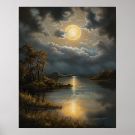 Moody Gothic Moon Art Impressão