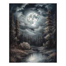 Moody Gothic Moon Art Impressão