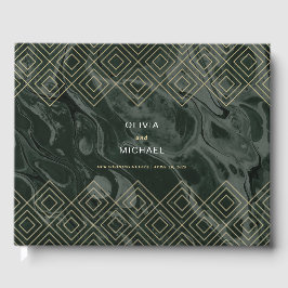 Moody Hues Emerald Green Marble Livro Personalizad