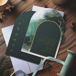 Moody Ink Emerald Gold Convite de Churrasco de Noi
