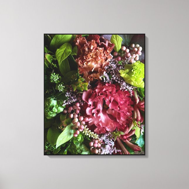 Moody Lisianthus Botanical Canvas Print (Frente)