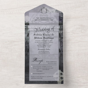 Moody Medieval All in One Weding RSVP Invite