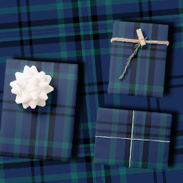Moody Navy and Teal Dark Tartan Christmas