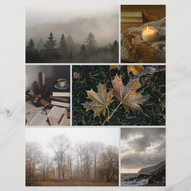 Moody November themed Collage Scrapbooking Paper (Frente)