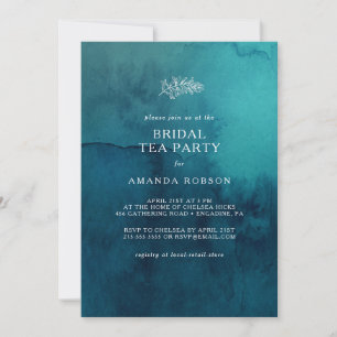 Moody Ocean Watercolor Bridal Tea Convite de festa