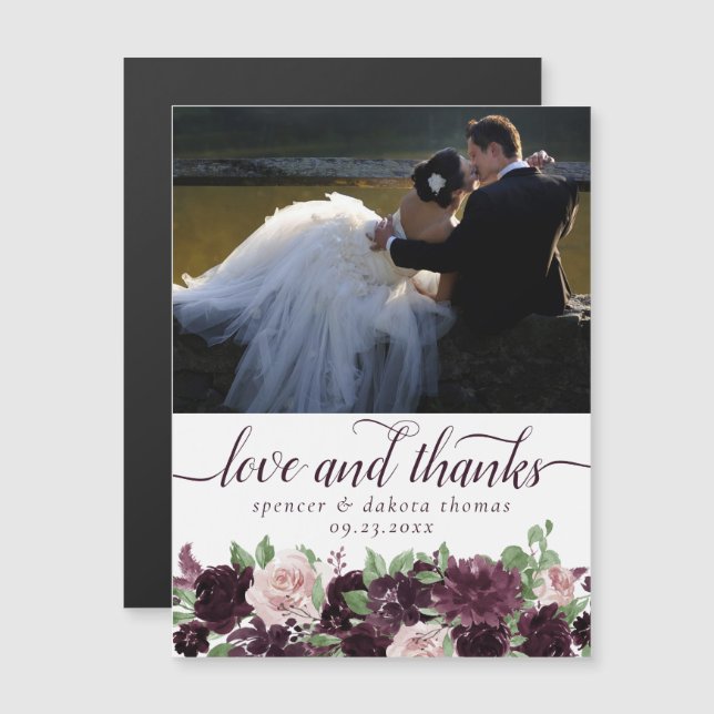 Moody Passions | Roxo Dramático Obrigado Magnet (Frente/Verso)