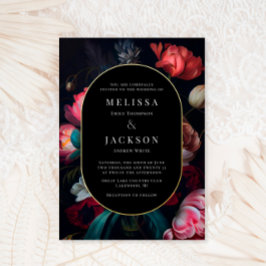 Moody Peony Floral Wedding Round