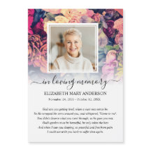 Moody Photo Sympathy Funeral Prayer Card