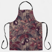 Moody Plum & Fig Leaves Apron | Artistic Botanical