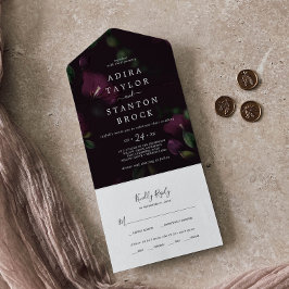 Moody Purple Blooms | Casamento de padrão negro