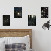 Moody Romantic Nature Wall Art Set of Four Posters