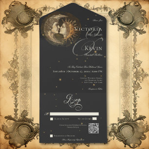 Moody Victorian Beijando Lua e Código QR Sun