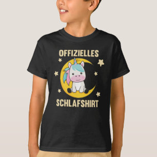 Moon Animal Unicorn Estrelas de Camisa do Sono Ofi