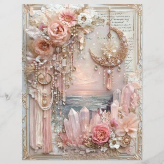 Moon Crystals Junk Journal Scrapbook Paper