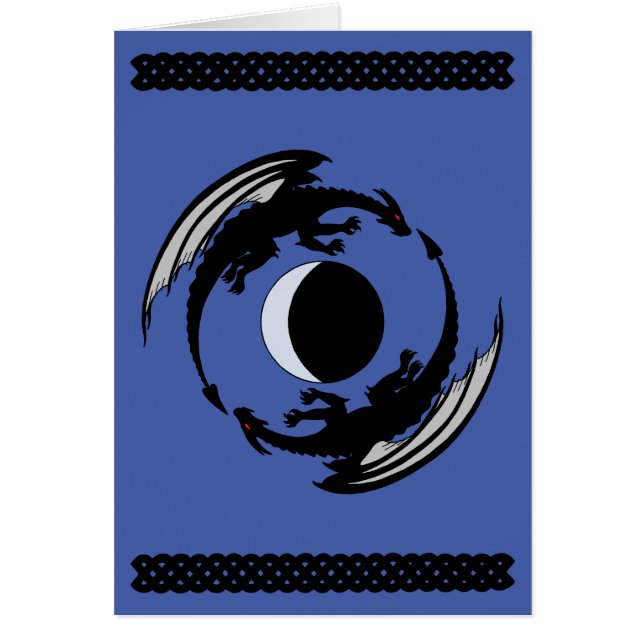 Moon Dragon Fantasy Design - Cartão de Saudação (Frente)