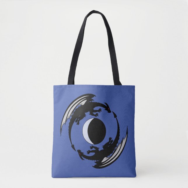 Moon Dragon Fantasy Design Tote Bag (Frente)